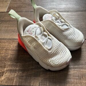 Nike Kids White and Coral Sneakers